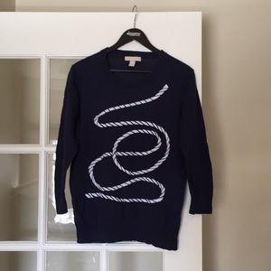 BR navy white rope nautical summer sweater